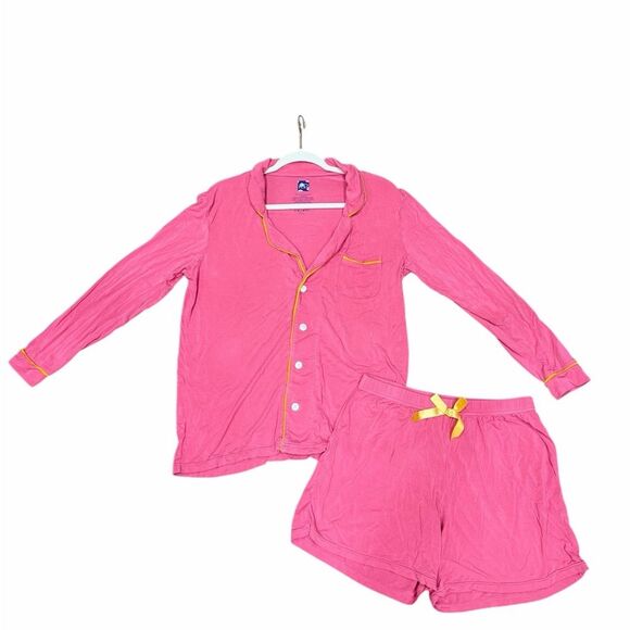 Kickee Pants Other - 💗 Kickee Pants Women’s Collared Pajama Set 🌸 Short Sleeve + Shorts | Pink Size